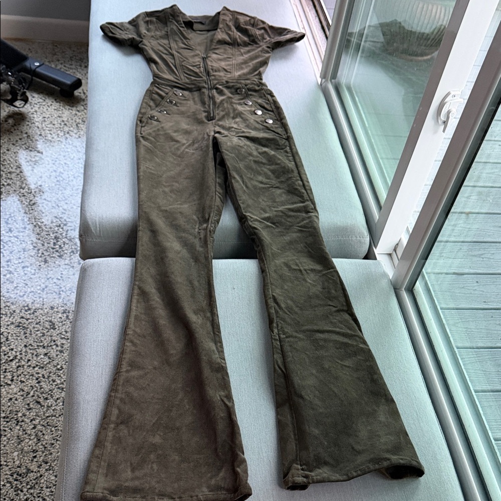 Ramy Brook Olive Jumpsuit Velvet Military green